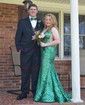 Mermaid V-neck Backless Sparkly Sequin Prom Dresses
