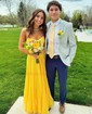A-line Strapless Chiffon Pleated Cut Out Prom Dresses