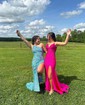 Mermaid V-neck Jersey Backless Beaded Prom Dresses With Ruched