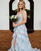 Ball Gown Off-the-shoulder Tulle Tiered Prom Dresses With Appliques