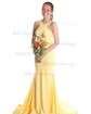 Mermaid Halter Jersey Backless Beaded Prom Dresses