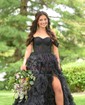 Princess Off-the-shoulder Tulle Ruffle Tiered Prom Dresses