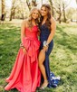 Black Mermaid V-neck Jersey Beaded Prom Dresses