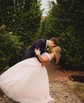 Ball Gown Off-the-shoulder Tulle Prom Dresses With Ruched