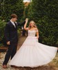 Ball Gown Off-the-shoulder Tulle Prom Dresses With Ruched