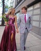 Sparkly A-line Halter Metallic Prom Dresses With Ruched