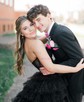 Ball Gown Strapless Tulle Ruffle Tiered Prom Dresses