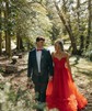 Ball Gown Strapless Tulle Ruffle Tiered Prom Dresses With Appliques
