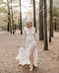 Sheath/Column V-neck Sparkly Sequin Prom Dresses With Feather