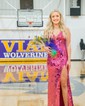 Sheath/Column V-neck Sparkly Sequin Prom Dresses