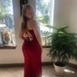 Sheath/Column Cowl Neck Glitter Prom Dresses With Ruched