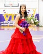 Ball Gown Strapless Tulle Ruffle Tiered Prom Dresses