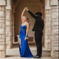 Mermaid V-neck Glitter Corset Prom Dresses With Beading