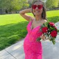 Mermaid V-neck Sparkly Sequin Prom Dresses