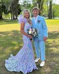 Mermaid Off-the-shoulder Sparkly Sequin Prom Dresses With Feather