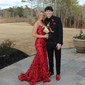 Mermaid V-neck Sparkly Sequin Prom Dresses