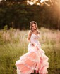Ball Gown Off-the-shoulder Sequin Tiered Prom Dresses