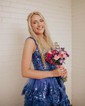 Ball Gown Off-the-shoulder Sequin Tiered Prom Dresses