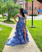 Ball Gown Off-the-shoulder Sequin Tiered Prom Dresses
