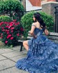 Ball Gown Off-the-shoulder Sequin Tiered Prom Dresses