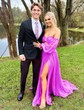 Ball Gown Off-the-shoulder Chiffon Pleated Prom Dresses With Puff Sleeve