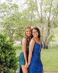 Sheath/Column V-neck Sparkly Sequin Prom Dresses