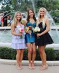 Corset Skater Satin Sweetheart Tiered Homecoming Dresses