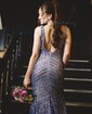 Mermaid V-neck Backless Sparkly Sequin Prom Dresses