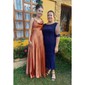 A-line Cowl Neck Satin Prom Dresses With Ruched