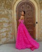 Ball Gown Off-the-shoulder Tulle Tiered Prom Dresses With Feather