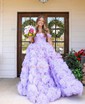 Princess Off-the-shoulder Tulle Ruffle Tiered Prom Dresses