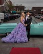 Princess Off-the-shoulder Tulle Ruffle Tiered Prom Dresses