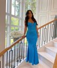 Mermaid V-neck Jersey Corset Beaded Prom Dresses