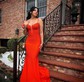 Mermaid V-neck Jersey Corset Beaded Prom Dresses