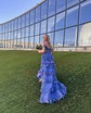 Ball Gown Off-the-shoulder Sequin Tiered Prom Dresses