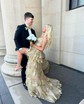 Ball Gown Off-the-shoulder Sequin Tiered Prom Dresses