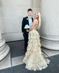 Ball Gown Off-the-shoulder Sequin Tiered Prom Dresses