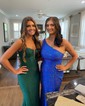 Mermaid One Shoulder Jersey Beaded Prom Dresses