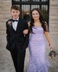 Mermaid Square Neck Lace Tulle Prom Dresses With Appliques