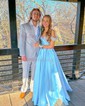 Ball Gown Off-the-shoulder Satin Corset Prom Dresses With Beading