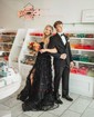 Ball Gown Strapless Tulle Tiered Prom Dresses With Appliques