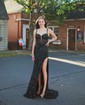 Sheath/Column V-neck Sparkly Sequin Prom Dresses