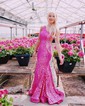 Mermaid One Shoulder Sparkly Sequin Prom Dresses