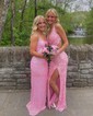Sheath/Column Scoop Neck Sparkly Velvet Sequin Prom Dresses