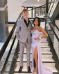Mermaid Sweetheart Satin Corset Prom Dresses With Beading