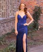 Black Mermaid V-neck Jersey Beaded Prom Dresses