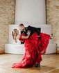 Ball Gown Off-the-shoulder Sequin Tiered Prom Dresses