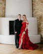 Ball Gown Off-the-shoulder Sequin Tiered Prom Dresses