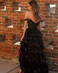 Ball Gown Off-the-shoulder Sequin Tiered Prom Dresses