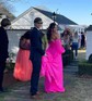 Ball Gown Off-the-shoulder Chiffon Pleated Prom Dresses With Puff Sleeve